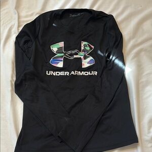 Under Armour Black Shirt with Multicolor Logo